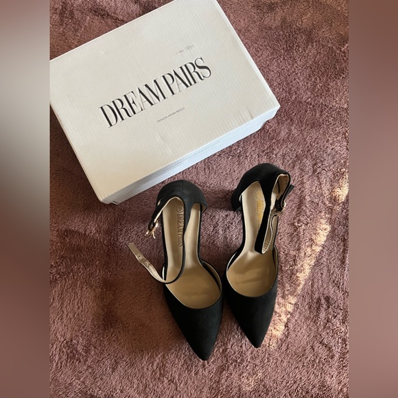 BNIB Dreampairs suede black heels - women’s size 9 - Picture 2 of 5